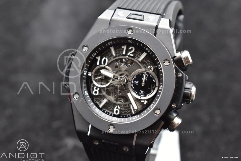 Edition Bang Hublot On Black Big Dial 1:1 Strap Titanium 898 Best Black Rubber Skeleton Sporty Unico ZF A 1114